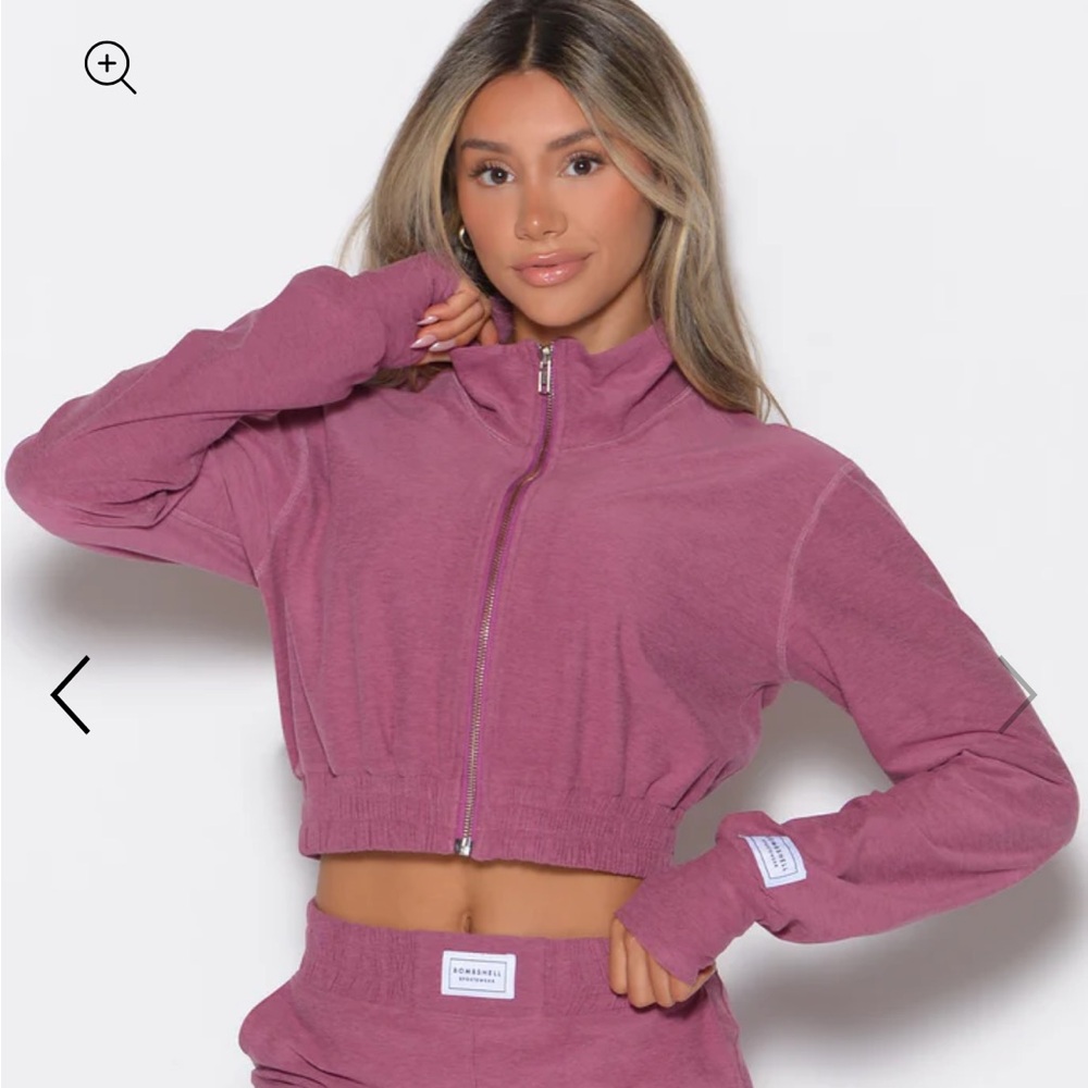 Bombshell Sportswear Cropped Cloud Jacket Purple Rose XS
